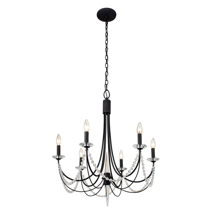 Varaluz Brentwood 350C06CB Chandelier Light - Carbon Black