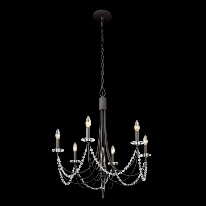 Varaluz Brentwood 350C06CB Chandelier Light - Carbon Black