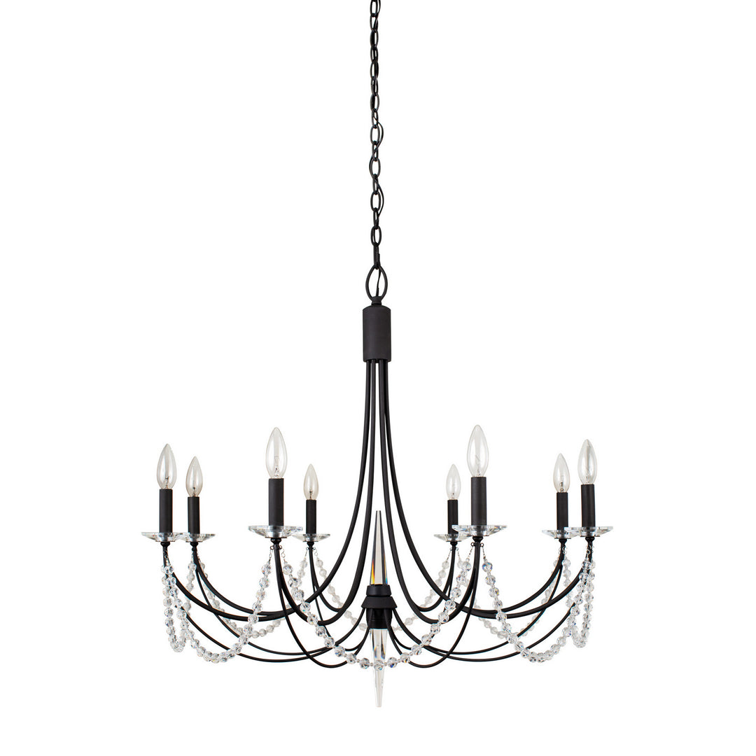 Varaluz Brentwood 350C08CB Chandelier Light - Carbon Black