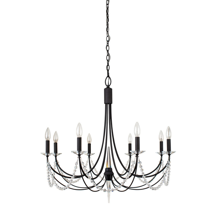 Varaluz Brentwood 350C08CB Chandelier Light - Carbon Black