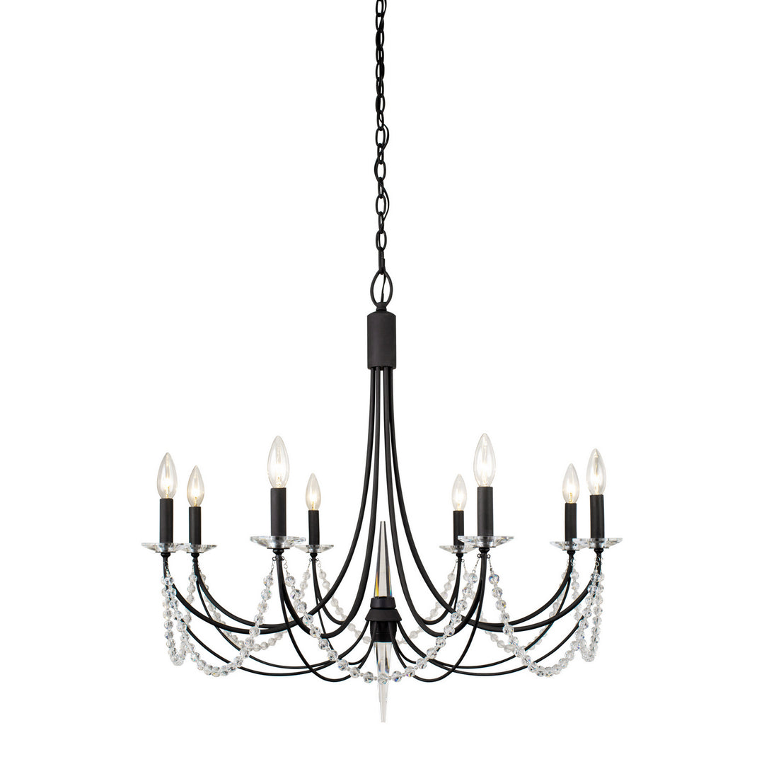 Varaluz Brentwood 350C08CB Chandelier Light - Carbon Black