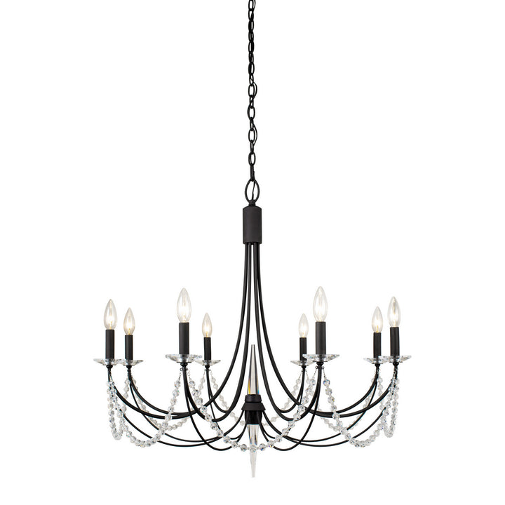 Varaluz Brentwood 350C08CB Chandelier Light - Carbon Black