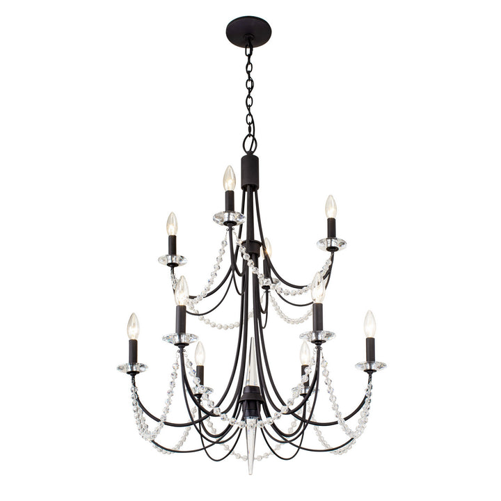 Varaluz Brentwood 350C10CB Chandelier Light - Carbon Black