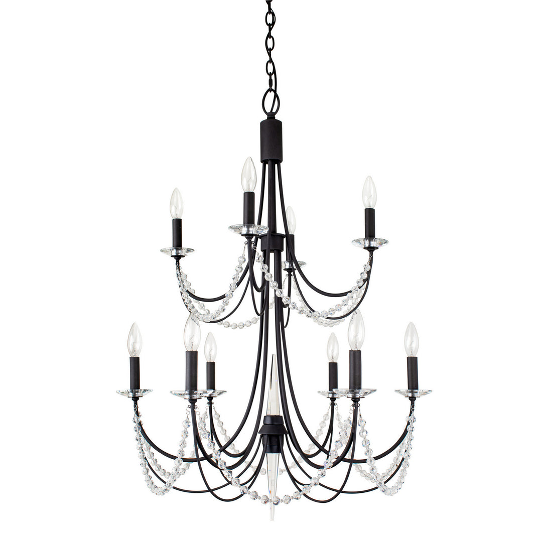 Varaluz Brentwood 350C10CB Chandelier Light - Carbon Black