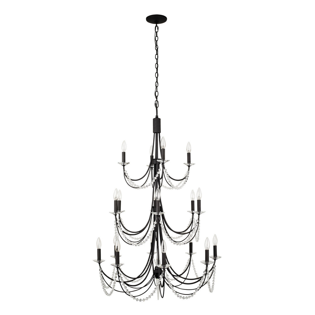 Varaluz Brentwood 350C18CB Chandelier Light - Carbon Black