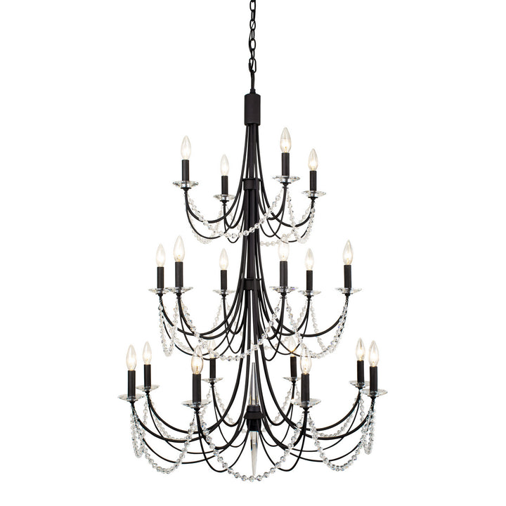 Varaluz Brentwood 350C18CB Chandelier Light - Carbon Black