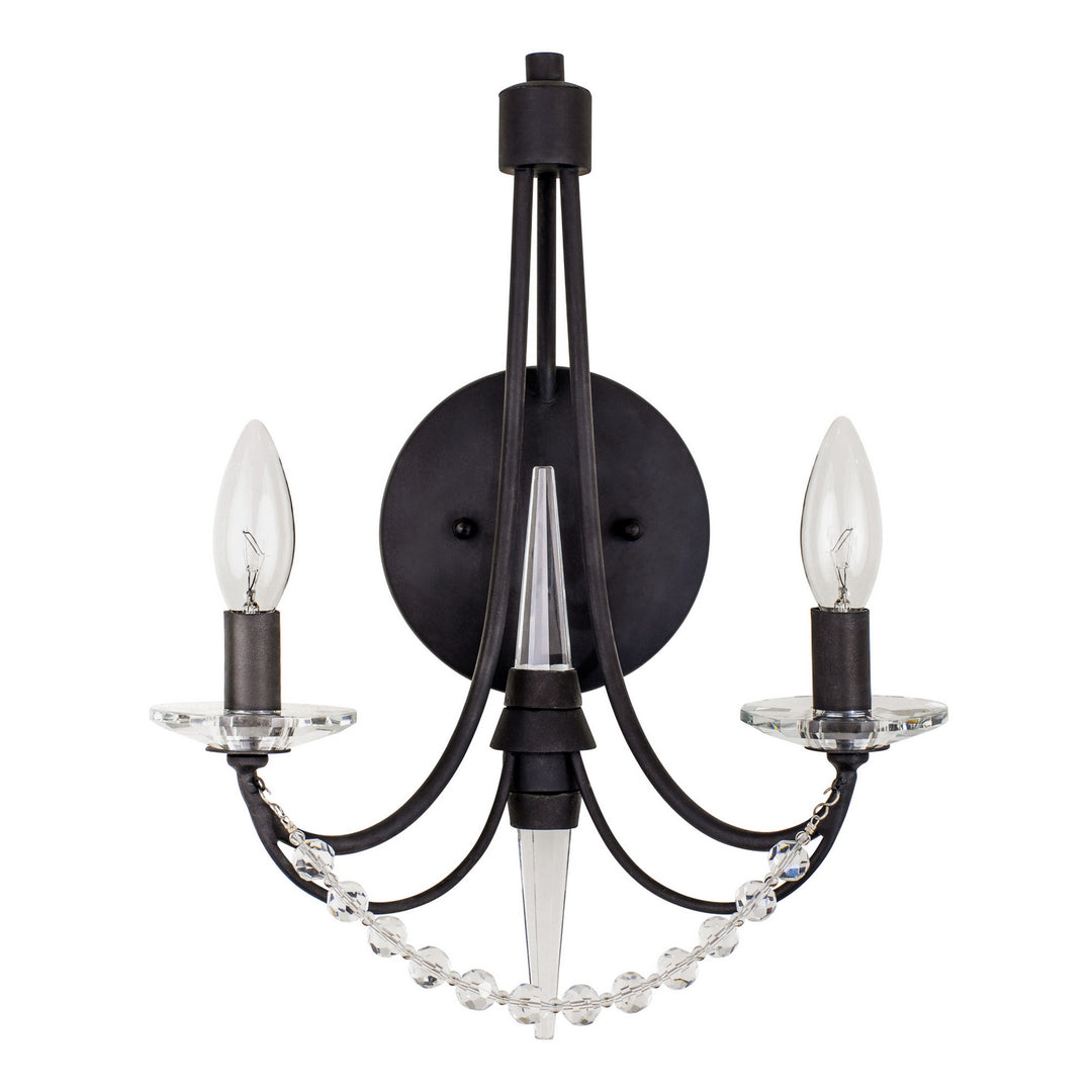 Varaluz Brentwood 350W02CB Wall Sconce Light - Carbon Black