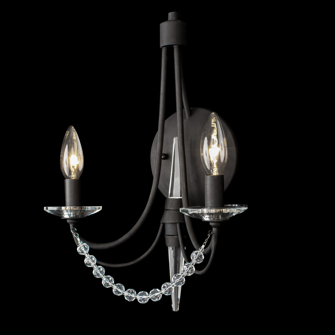 Varaluz Brentwood 350W02CB Wall Sconce Light - Carbon Black