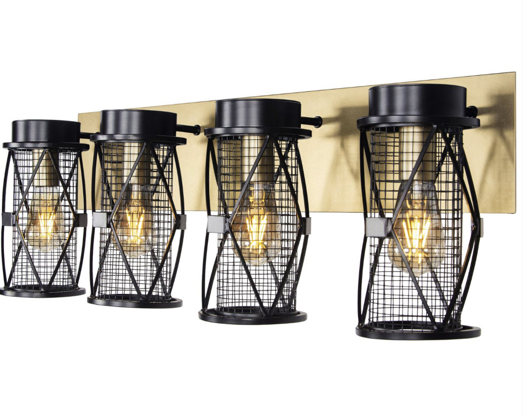 Varaluz Harlequin 612660 Bath Vanity Light 33 in. wide - Warm Bronze/Gold