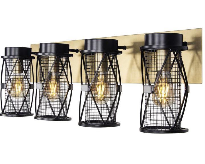 Varaluz Harlequin 612660 Bath Vanity Light 33 in. wide - Warm Bronze/Gold