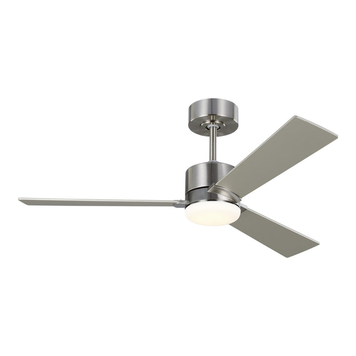 Visual Comfort Fan Rozzen 44 3ROZR44BS Ceiling Fan - Brushed Steel, Silver/Silver/