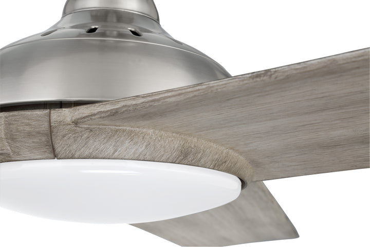 Craftmade Beckham BEK54BNK3 Ceiling Fan 54 - Brushed Polished Nickel, Driftwood/Driftwood/