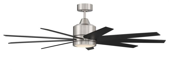Craftmade Champion CHP60BNK9 Ceiling Fan 60 - Brushed Polished Nickel, Brushed Nickel/Flat Black/