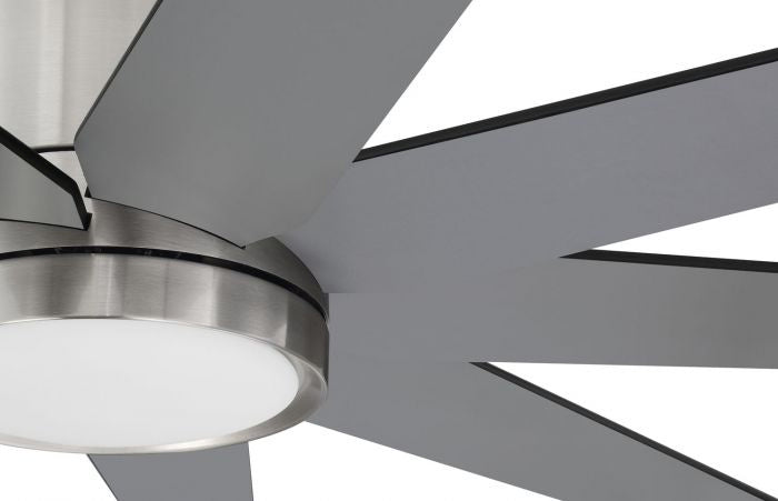 Craftmade Champion CHP60BNK9 Ceiling Fan 60 - Brushed Polished Nickel, Brushed Nickel/Flat Black/