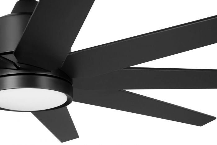 Craftmade Champion Indoor/Ourdoor CHP60FB9 Ceiling Fan 60 - Flat Black, Flat Black/Flat Black/