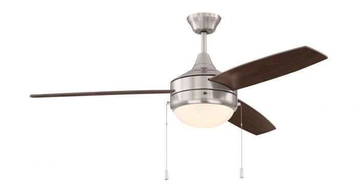 Craftmade Phaze Energy Star 3 Blade EPHA52BNK3 Ceiling Fan 52 - Brushed Polished Nickel, Dark Oak/Walnut/