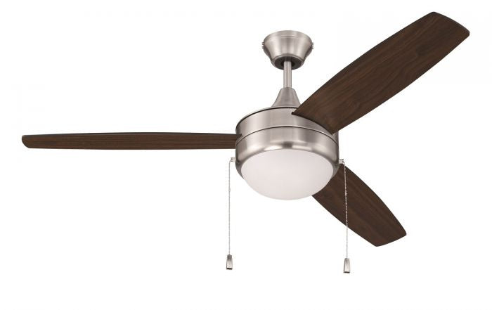 Craftmade Phaze Energy Star 3 Blade EPHA52BNK3 Ceiling Fan 52 - Brushed Polished Nickel, Dark Oak/Walnut/