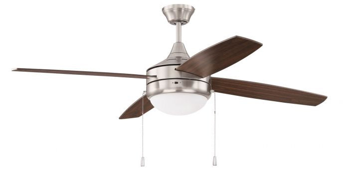 Craftmade Phaze Energy Star 4 Blade EPHA52BNK4 Ceiling Fan 52 - Brushed Polished Nickel, Walnut/Dark Oak/