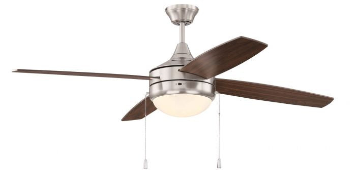 Craftmade Phaze Energy Star 4 Blade EPHA52BNK4 Ceiling Fan 52 - Brushed Polished Nickel, Walnut/Dark Oak/