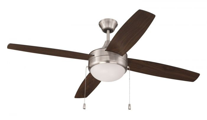 Craftmade Phaze Energy Star 4 Blade EPHA52BNK4 Ceiling Fan 52 - Brushed Polished Nickel, Walnut/Dark Oak/