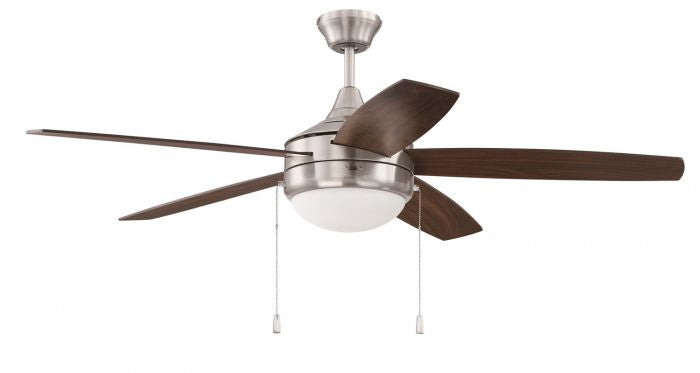 Craftmade Phaze Energy Star 5 Blade EPHA52BNK5 Ceiling Fan 52 - Brushed Polished Nickel, Walnut/Dark Oak/