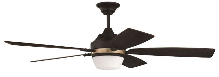 Craftmade Fresco FRS52FBSB5 Ceiling Fan 52 - Flat Black/Satin Brass, Black Walnut/Grey Walnut/