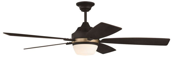 Craftmade Fresco FRS52FBSB5 Ceiling Fan 52 - Flat Black/Satin Brass, Black Walnut/Grey Walnut/