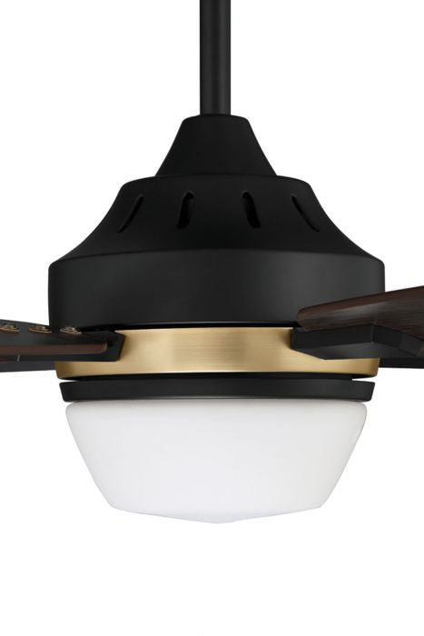 Craftmade Fresco FRS52FBSB5 Ceiling Fan 52 - Flat Black/Satin Brass, Black Walnut/Grey Walnut/