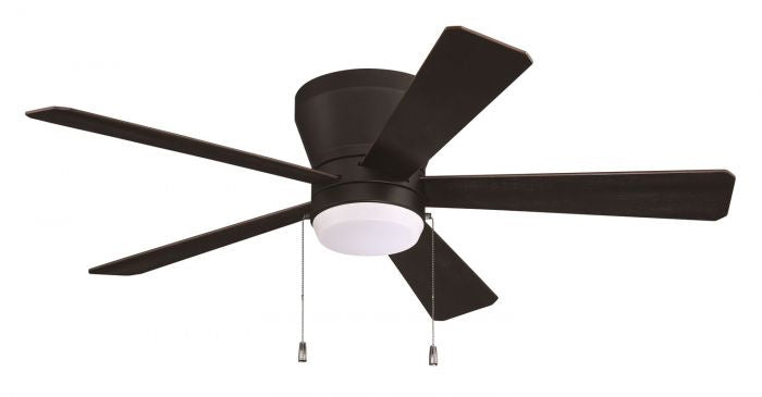 Craftmade Merit MER52FB5 Ceiling Fan 52 - Flat Black, Flat Black/Greywood/