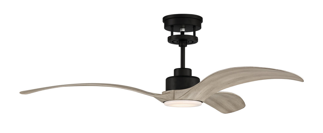 Craftmade Mesmerize Indoor/Outdoor MES60FB3 Ceiling Fan 60 - Flat Black, Driftwood/Driftwood/