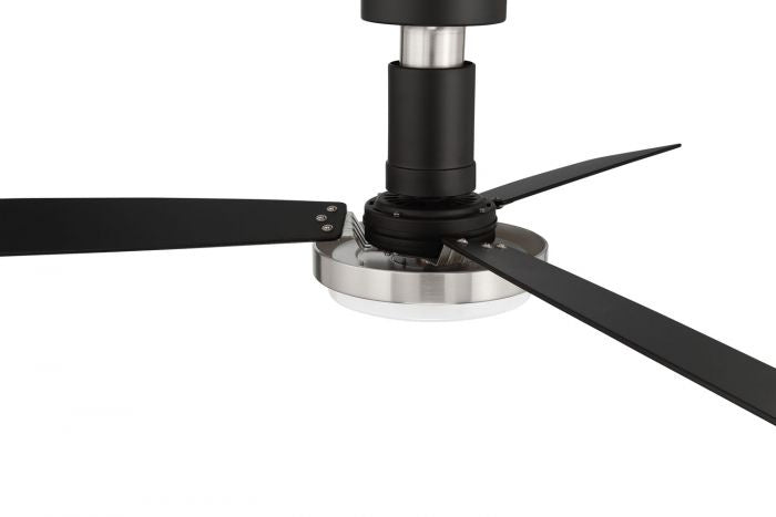 Craftmade Manning MNG52FBBNK3 Ceiling Fan 52 - Flat Black/Brushed Polished Nickel, Flat Black/Flat Black/