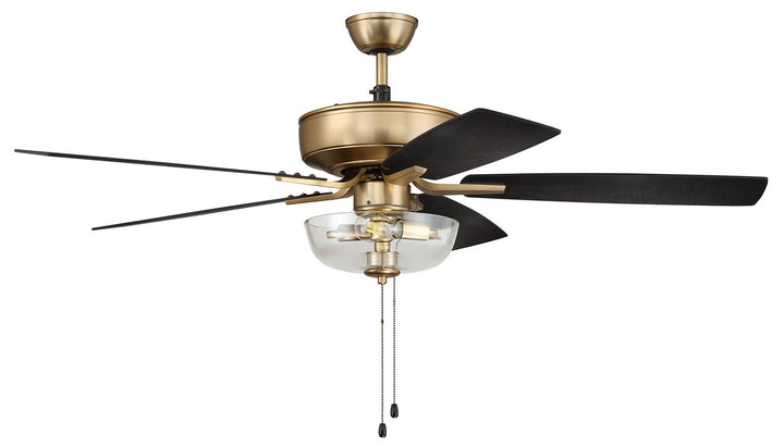 Craftmade Pro Plus 101 P101SB5-52BWNFB Ceiling Fan 52 - Satin Brass, Black Walnut/Flat Black/