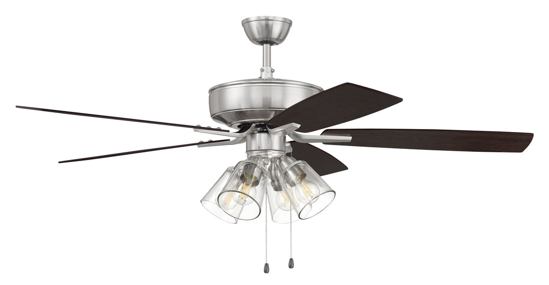 Craftmade Pro Plus 104 P104BNK5-52DWGWN Ceiling Fan 52 - Brushed Polished Nickel, Driftwood/Grey Walnut/