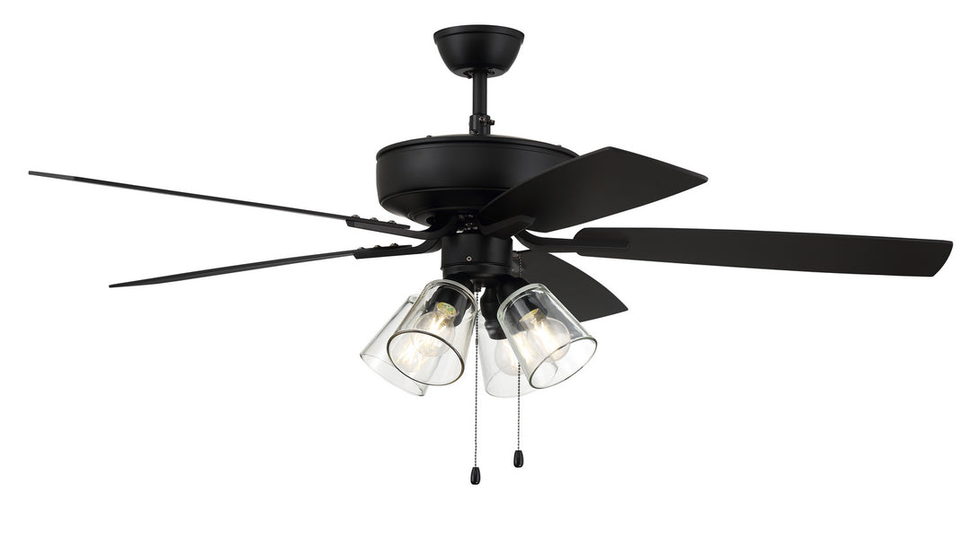 Craftmade Pro Plus 104 P104FB5-52FBGW Ceiling Fan 52 - Flat Black, Flat Black/Greywood/