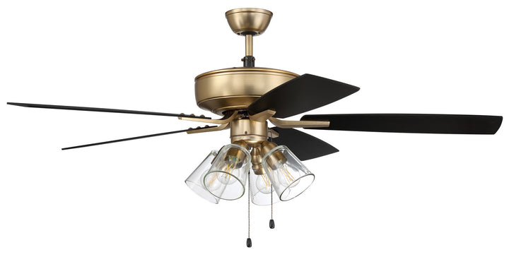 Craftmade Pro Plus 104 P104SB5-52BWNFB Ceiling Fan 52 - Satin Brass, Black Walnut/Flat Black/