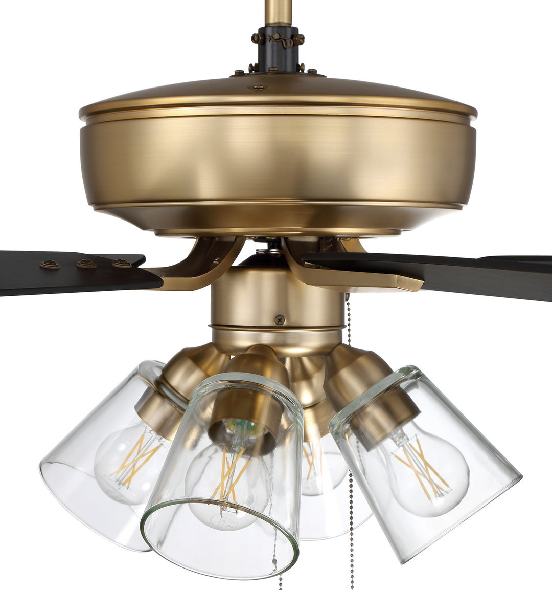 Craftmade Pro Plus 104 P104SB5-52BWNFB Ceiling Fan 52 - Satin Brass, Black Walnut/Flat Black/