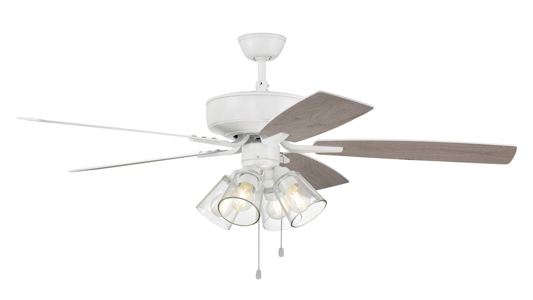 Craftmade Pro Plus 104 P104W5-52WWOK Ceiling Fan 52 - White, White/Washed Oak/