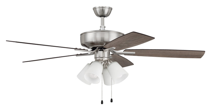 Craftmade Pro Plus 114 P114BNK5-52DWGWN Ceiling Fan 52 - Brushed Polished Nickel, Driftwood/Grey Walnut/