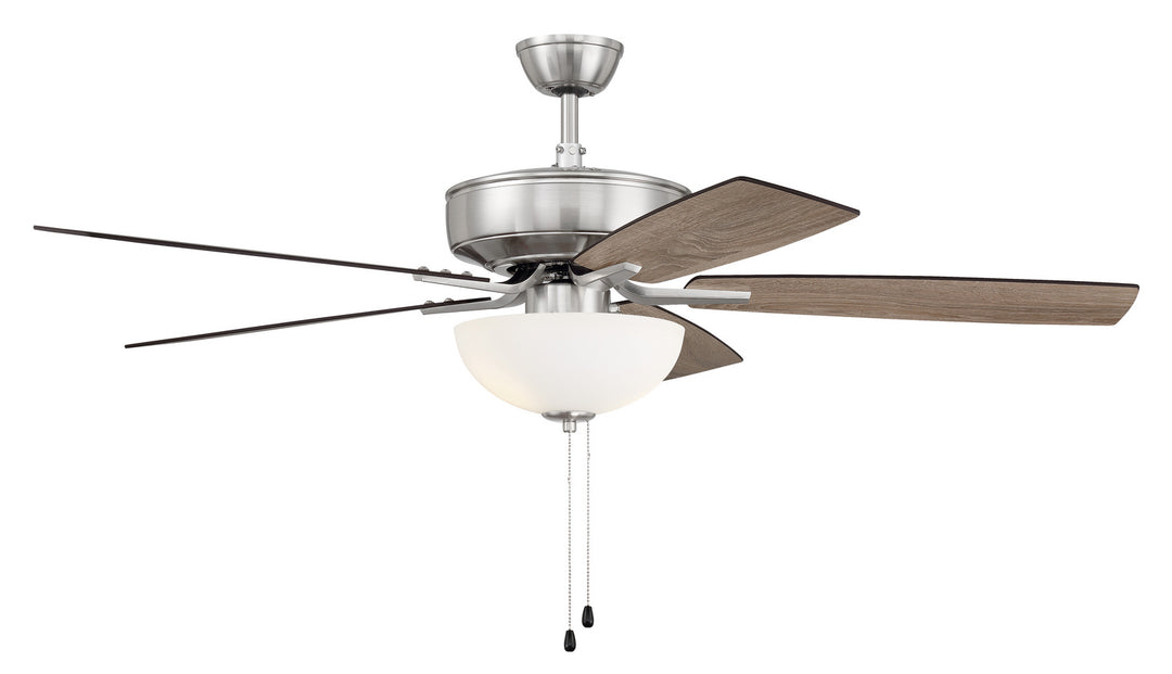 Craftmade Pro Plus 211 P211BNK5-52DWGWN Ceiling Fan 52 - Brushed Polished Nickel, Driftwood/Grey Walnut/