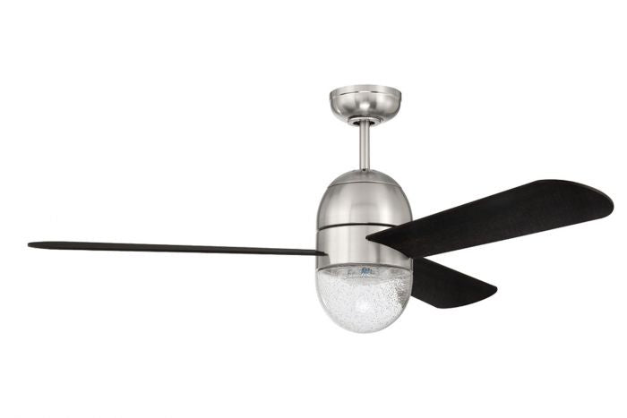 Craftmade Pill PIL52BNK3 Ceiling Fan 52 - Brushed Polished Nickel, Flat Black/Flat Black/