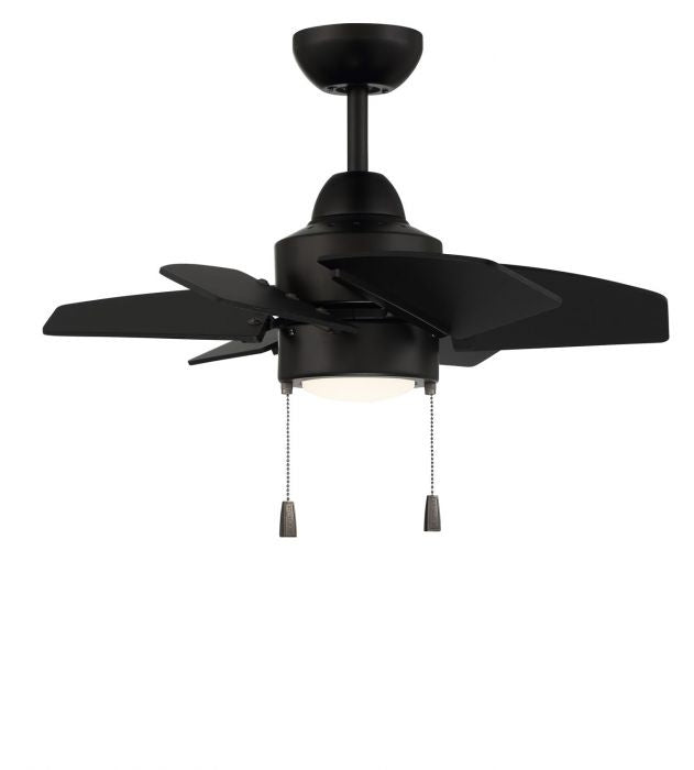 Craftmade Propel II Indoor/Outdoor PPT24FB6 Ceiling Fan 24 - Flat Black, Flat Black/Flat Black/