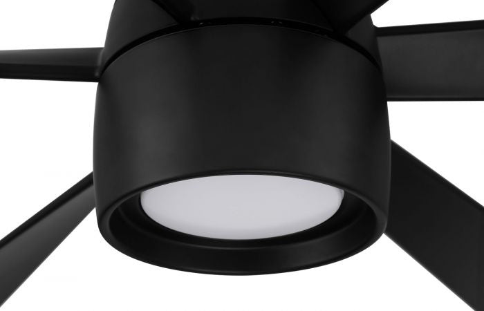 Craftmade Quirk QRK54FB6 Ceiling Fan 54 - Flat Black, Flat Black/Flat Black/