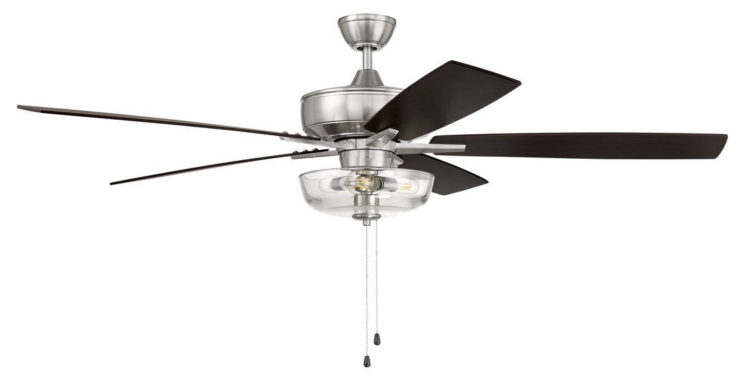 Craftmade Super Pro 101 S101BNK5-60DWGWN Ceiling Fan 60 - Brushed Polished Nickel, Driftwood/Grey Walnut/