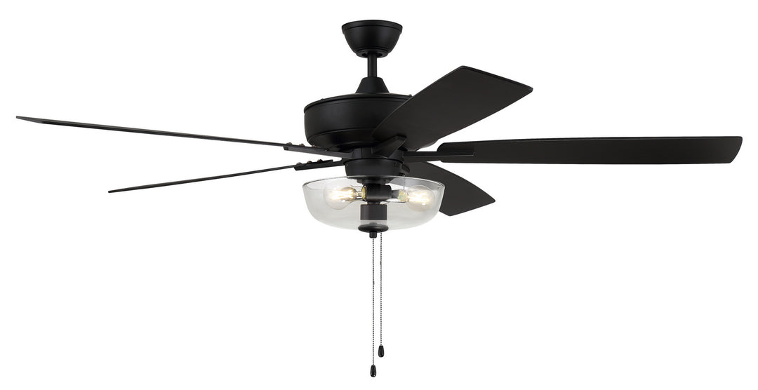 Craftmade Super Pro 101 S101FB5-60FBGW Ceiling Fan 60 - Flat Black, Flat Black/Greywood/