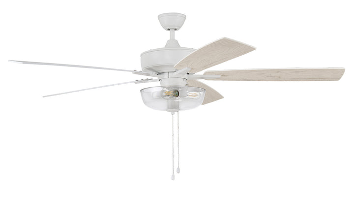 Craftmade Super Pro 101 S101W5-60WWOK Ceiling Fan 60 - White, White/Washed Oak/