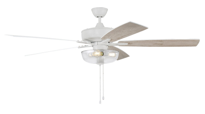 Craftmade Super Pro 101 S101W5-60WWOK Ceiling Fan 60 - White, White/Washed Oak/