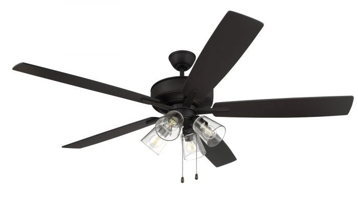 Craftmade Super Pro 104 S104ESP5-60ESPWLN Ceiling Fan 60 - Espresso, Espresso/Walnut/