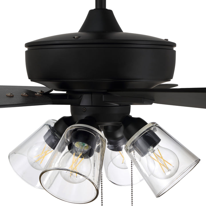 Craftmade Super Pro 104 S104FB5-60FBGW Ceiling Fan 60 - Flat Black, Flat Black/Greywood/