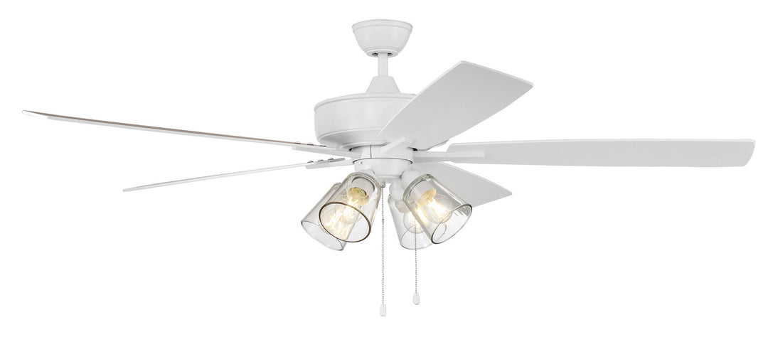 Craftmade Super Pro 104 S104W5-60WWOK Ceiling Fan 60 - White, White/Washed Oak/