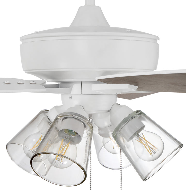 Craftmade Super Pro 104 S104W5-60WWOK Ceiling Fan 60 - White, White/Washed Oak/